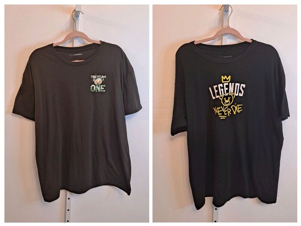 2 Men's 2XL Graphic Tees Sole Addiction "Trust No One" & "Legends Never Die"
